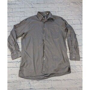 Ermenegildo Zegna Shirt Mens Medium Gray Textured Designer Made In Italy LS